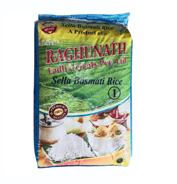 White Raghunath Sella Basmati Rice | Ladli, 25 kg PP Bag
