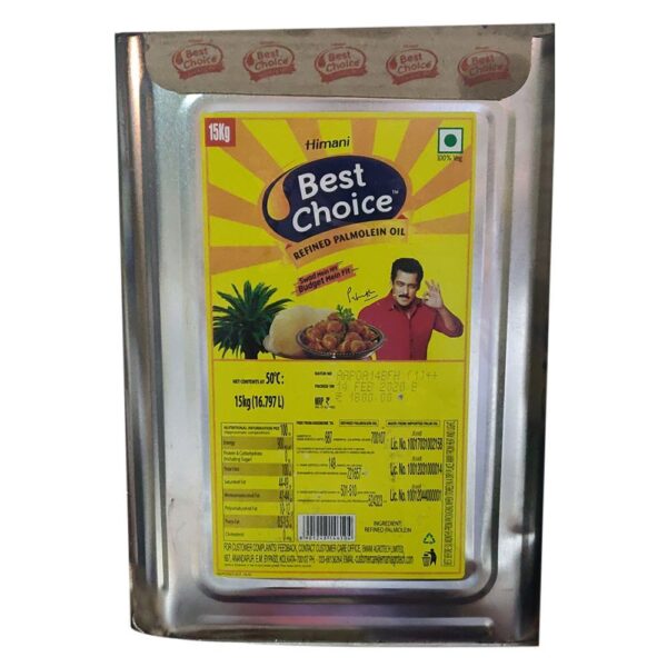 Himani Best Choice Refined Palmolein Oil, 15kg Tin