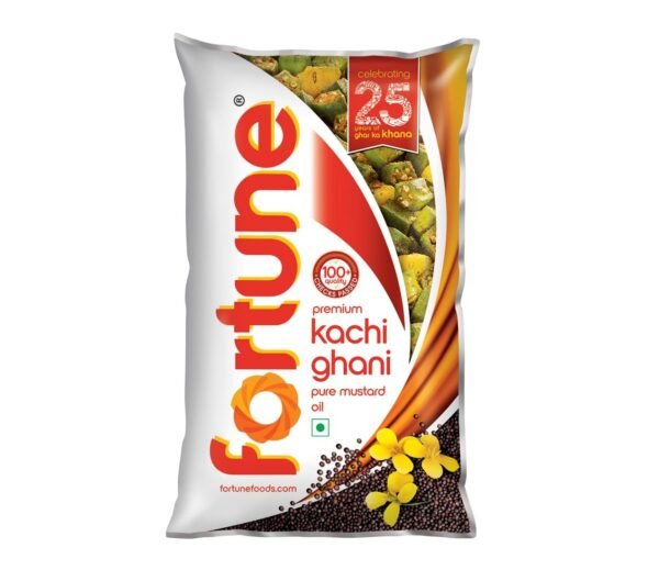 Fortune Premium Kachi Ghani Pure Mustard Oil, 1 ltr pouch