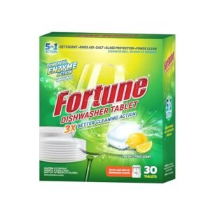 FORTUNE Dishwasher Tablets, 5 in 1 Action, Fresh Scent, 30 Count
