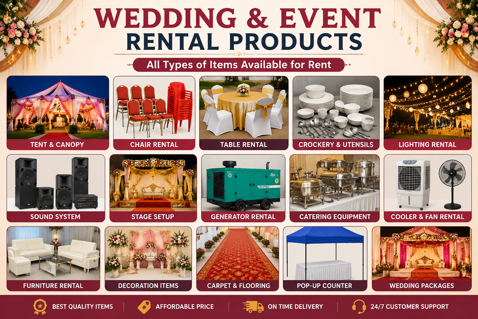 Crockery & Utensils Rental
